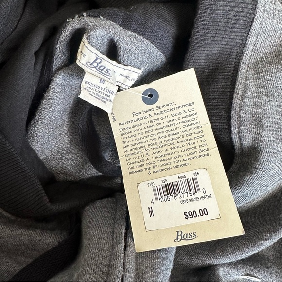 G.H Bass and Co Zip Up Grey Sweater Medium - Picture 10 of 10